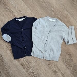 H&M Kids Navy and Gray Cardigan Sweaters